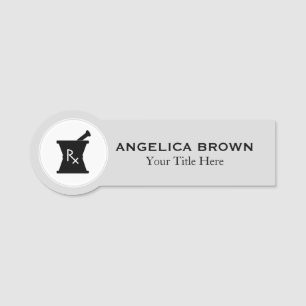 Name des Logos des Apothekers Mortar Pestle Namensschild