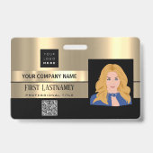 Name des Logos des Mitarbeiters Scanner Black Gold Ausweis (Front)