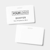 Name des Logos des Mitarbeiters, weiß Ausweis (Vorder- & Rückseite)