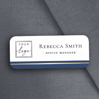 Name des Logos dunkelblau weiß Namensschild