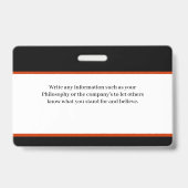 Name des Logos für das Foto eines Mitarbeiters Ausweis (Rückseite)