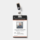 Name des Logos für das Foto eines Mitarbeiters Ausweis (Vorderseite mit Clip)