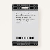 Name des Logos für das Foto eines Mitarbeiters Bar Ausweis (Rückseite)