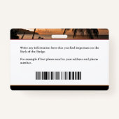 Name des Logos für das Foto eines Mitarbeiters Bar Ausweis (Rückseite)