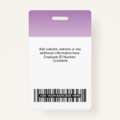 Name des Logos für das lila Foto des Bar Ausweis (Rückseite)