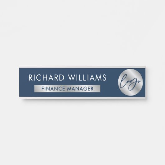 Name des Logos für Navy & Silver-Firmennamen Titel Türschild (Vorderseite )