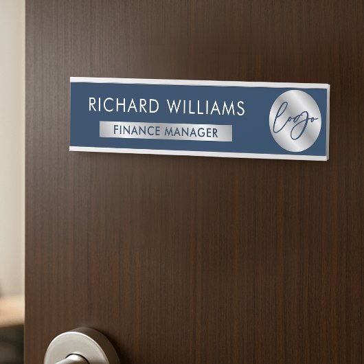 Name des Logos für Navy & Silver-Firmennamen Titel Türschild