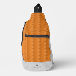 Name des Logos - Orange & Grau-Muster aus Erddünn Crossbody Bag