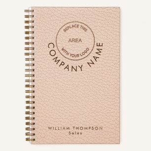 Name des Logos QR für Lederfirmen für Creme-Imitat Notizblock