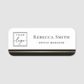 Name des Logos schwarz weiß Namensschild (Vorderseite)