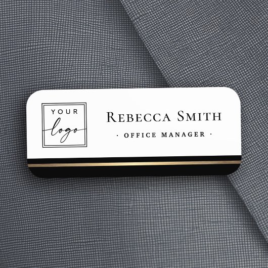 Name des Logos schwarz weiß Namensschild