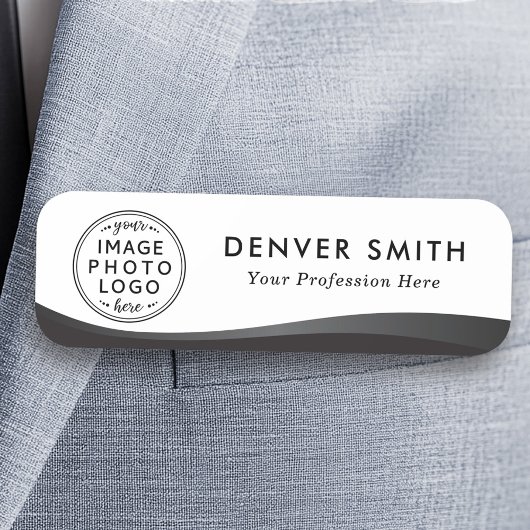 Name des Logos Schwarz-weißer dunkler Farbverlauf Namensschild