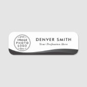 Name des Logos Schwarz-weißer dunkler Farbverlauf Namensschild (Vorderseite)