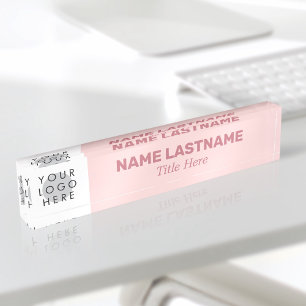 Name des Logos Titel Einfach formatiert Rosa Namensplakette