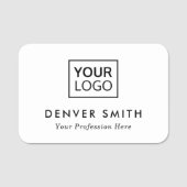 Name des Logos, weiß oder in einer beliebigen Farb Namensschild (Vorderseite)