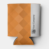 Name des Logounternehmens Tile Muster Orange & Gra Dosenkühler (Vorderseite)