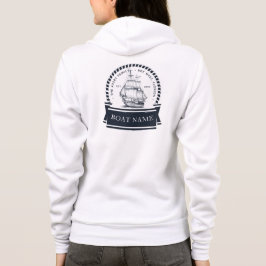 Name des Luxury Navy Blue Nautical Boat Hoodie