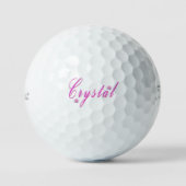 Name des Mädchens mit rosa Kristall Golfball (Vorderseite)