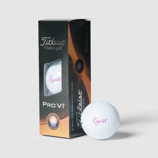 Name des Mädchens mit rosa Kristall Golfball (Verpackung)