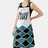 Name des Master-Koch personalisiertes aquamarines Schürze (InSitu)