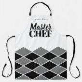 Name des Master-Koch personalisiertes Schwarz-weiß Schürze (Vorderseite)