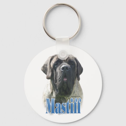 Name des Mastiffs (Blinde) Schlüsselanhänger (Rückseite)