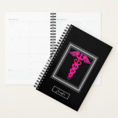Name des Medical Black Pink Caduceus Symbol Planer (Anzeige)
