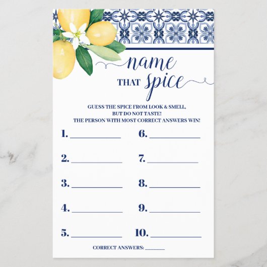 Name des Mediterranen Spiels für die Spitzdusche Flyer (Vorne)