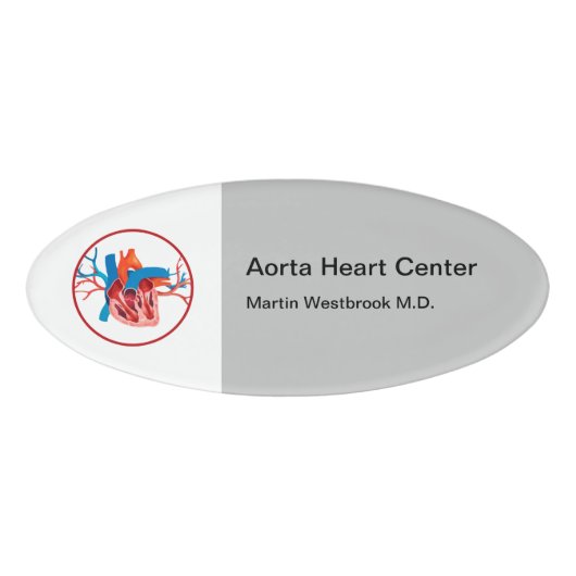 Name des medizinischen Zentrums Kardiologe Namenschild (Vorderseite)