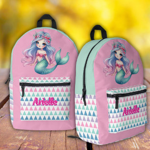 Name des Meerjungfrau-Dreieckmusters Bedruckter Rucksack