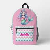 Name des Mermaid-Dreiecks Bedruckter Rucksack (Vorderseite)