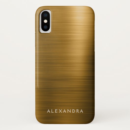 Name des Metallic Monogramms Gold Foil Luxury Case-Mate iPhone Hülle (Rückseite)