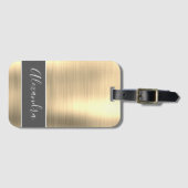 Name des Metalls in Gold gebürstet Gepäckanhänger (Vorderseite (Horizontal))