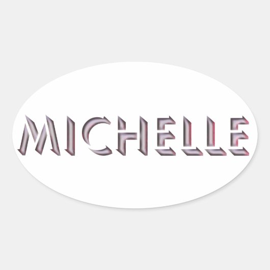 Name des Michelle-Aufklebers Ovaler Aufkleber (Vorderseite)