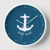 Name des Minimalistischen Blue Ocean Blue Boote Uhr (Vorderseite)