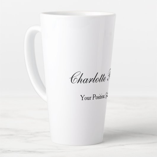 Name des Minimalistischen klassischen Handschrifte Milchtasse (Linke Ecke)