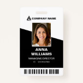 Name des Minimalistischen Mitarbeiters in Weiß und Ausweis (Vorderseite)