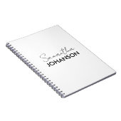 Name des Minimalistischen Monogramm-Skripts Notizblock (Rechte Seite)