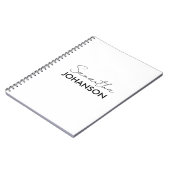 Name des Minimalistischen Monogramm-Skripts Notizblock (Linke Seite)