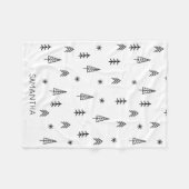 Name des Minimalistischen Schwarz-weißen Winterwal Fleecedecke (Vorderseite (Horizontal))