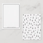 Name des Minimalistischen Schwarz-weißen Winterwal Mitteilungskarte (Vorne/Hinten)