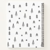 Name des Minimalistischen Schwarz-weißen Winterwal Notizblock (Rückseite)