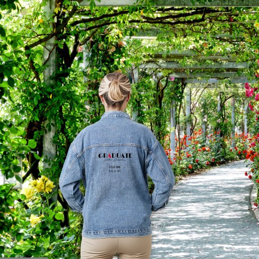 Name des Minimalistischen schwarzen Abschlusses Jeansjacke