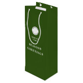 Name des Minimalistischen Unternehmens Frohe Weihn Geschenktüte Für Weinflaschen (Rückseite Schrägansicht)