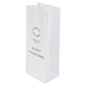 Name des Minimalistischen Unternehmens Frohe Weihn Geschenktüte Für Weinflaschen (Vorderseite Schrägansicht)