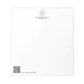 Name des Minimalistischen Unternehmens QR-Code Notizblock (Vorderseite)