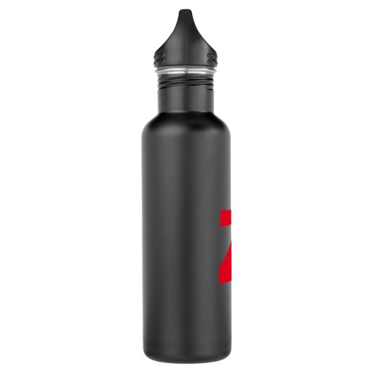 Name des Mit Monogramm Großbuchstabens in Rot Edelstahlflasche (Links)