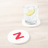 Name des Mit Monogramm Großbuchstabens in Rot Getränkeuntersetzer (Seite)