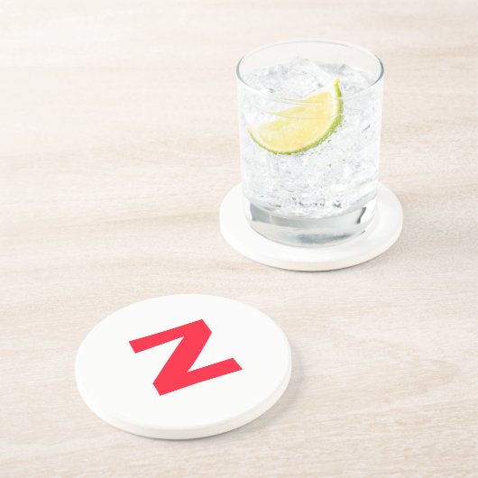 Name des Mit Monogramm Großbuchstabens in Rot Getränkeuntersetzer (Seite)