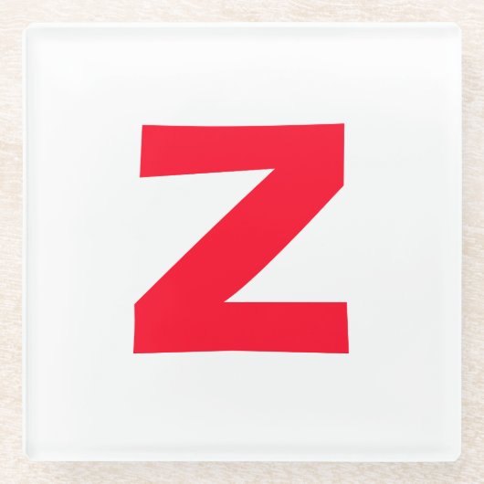 Name des Mit Monogramm Großbuchstabens in Rot Glasuntersetzer (Vorderseite)